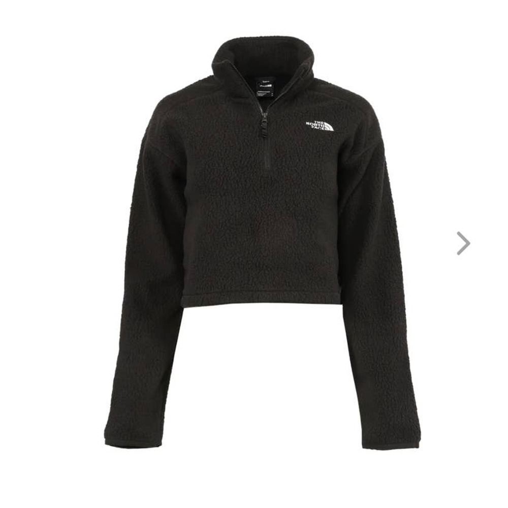 NEW The North Face TNF Cropped Fleece 1/4 Zip Jacket - LARGE - black - LARGE - Picture 1 of 7